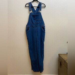 Classic Denim Overalls in Deep Blue